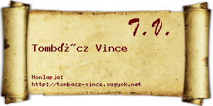 Tombácz Vince névjegykártya